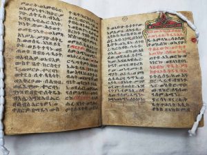 Photograph of University of Leicester Special Collections MS 210, Ethiopic manuscript