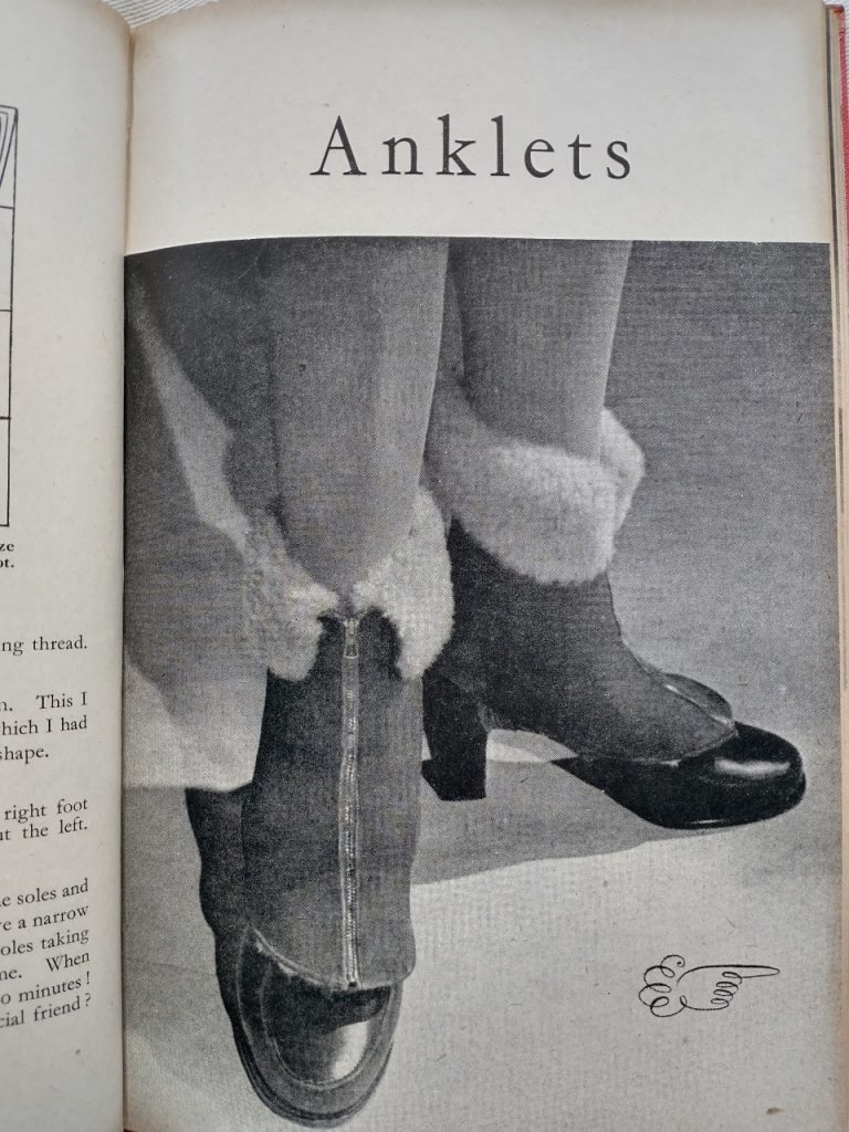 page of the book illustrating cosy anklets